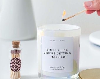 Vela perfumada con tapa de metal que huele a que te vas a casar Regalo para recién casados para ella o para él Regalo de compromiso para pareja Felicitaciones