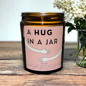 Hug in a jar candle, Thinking of you gifts, Missing you gift, Sending hugs, Candle for friend