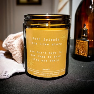 Friendship candle, Gifts for friend, Candle for friend, Bestie gifts, Good friends are like stars