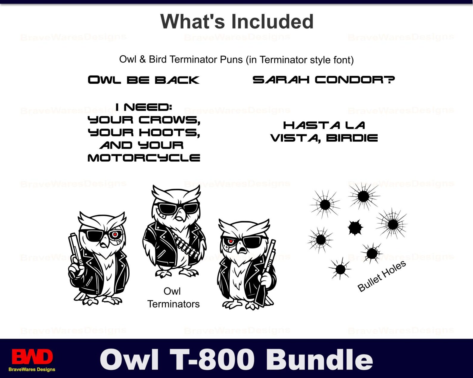 Terminator SVG Clipart Bundle – Bullet Hole PNG – Terminator Vector Cut ...