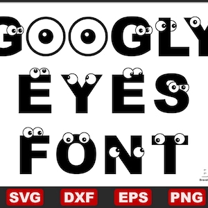 Googly Eyes SVG, Googly Eyes Clipart SVG, Googly Eyes Clip-art svg, Googly Eyes Letters PNG, Googly Eyes Font, dxf Cricut Googly Eyes Bundle