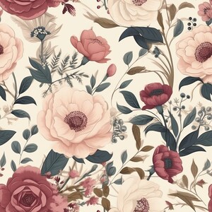 Vintage Floral Seamless Pattern Timeless Elegance Digital Download