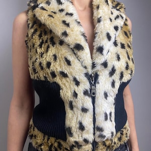 Vintage Y2K Leopard  print Vest