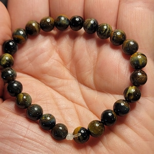 Blue and Gold Tigers Eye Bracelet 7.5in Approx.