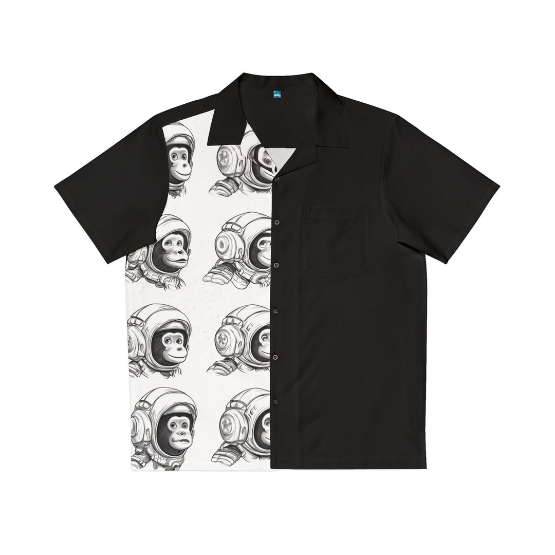 Cosmic Simplicity Space Monkeys Minimalist Shirt Men's Hawaiian - Etsy
