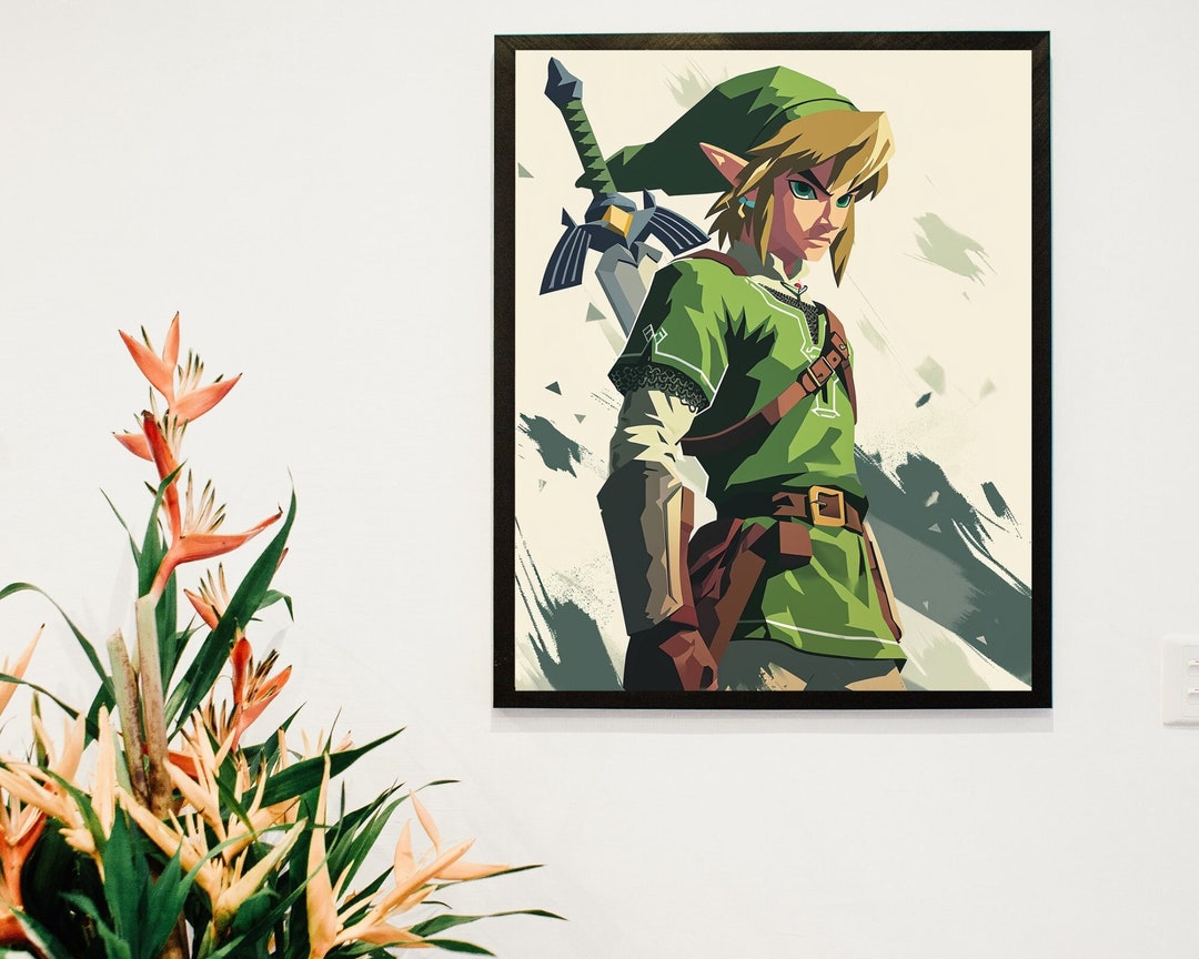 Link Vintage Poster, Zelda Breath of the Wild, Poster Style Retro
