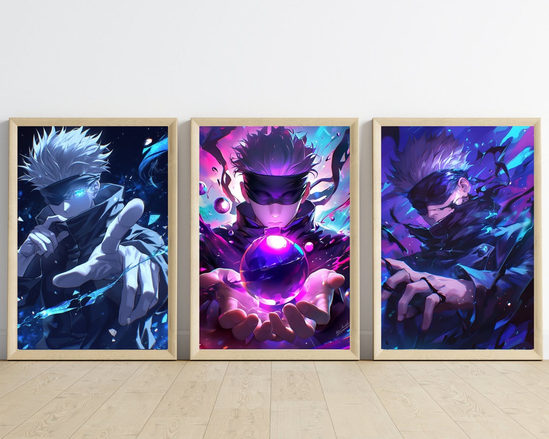Jujutsu Kaisen Poster Pack Set of 3 Manga Art Prints Featuring Gojo ...