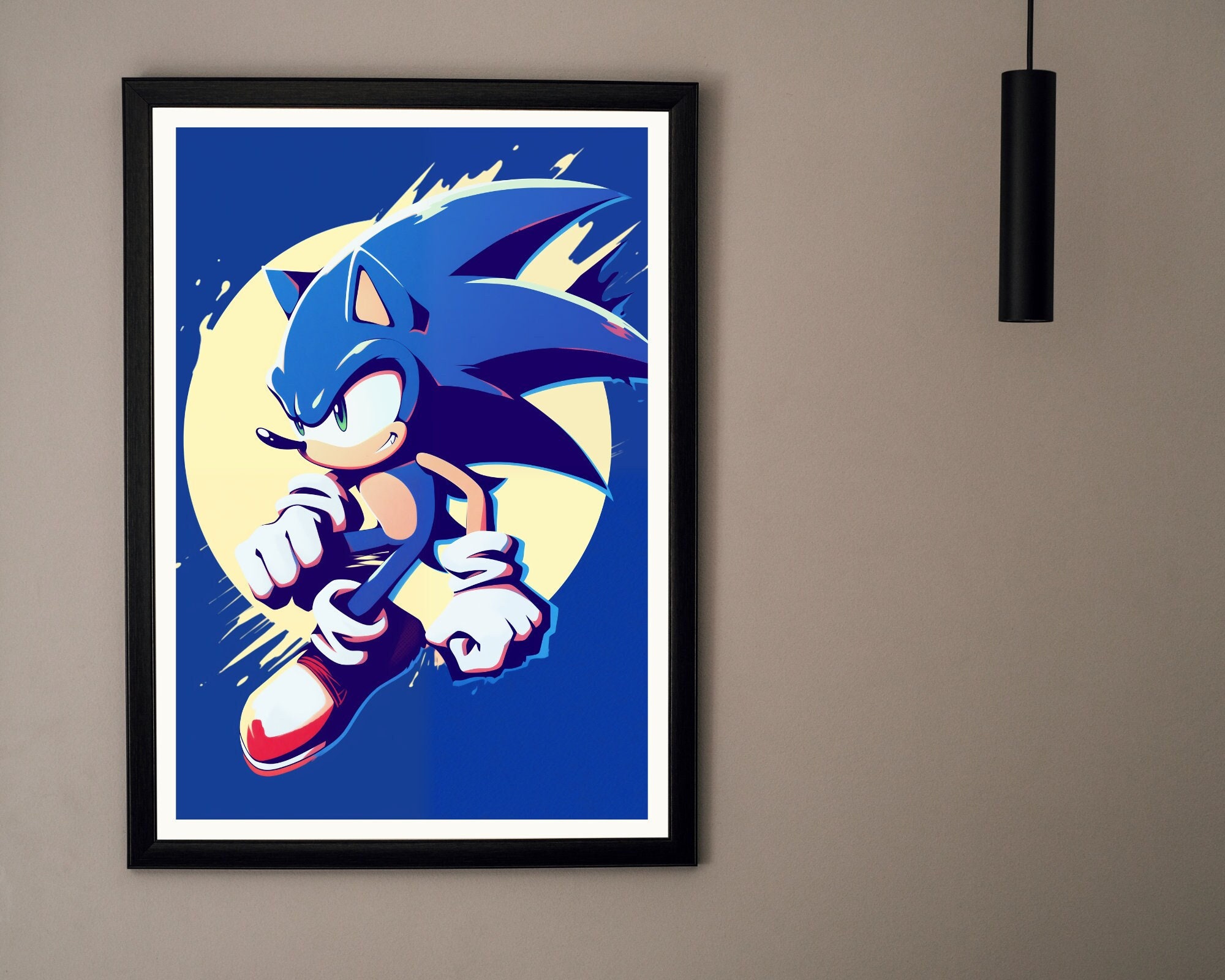Sonic the Hedgehog Movie Poster Framed and Ready to Hang. -  Norway