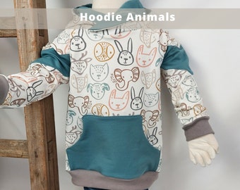 Hoodie Animals | Kapuzenpulli | Hoodie mit Bauchtasche