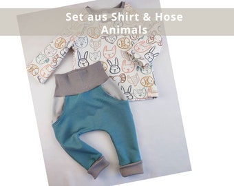 Set aus Lang- oder T-Shirt + Pumphose