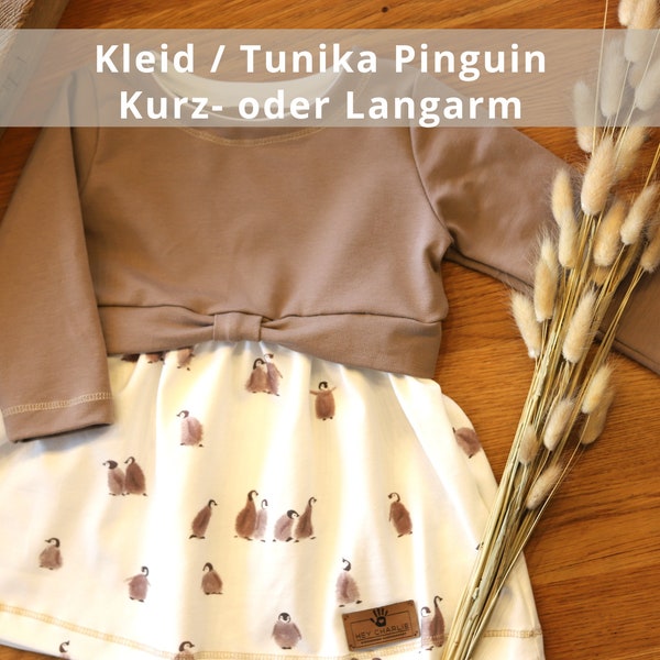 Girly Sweater Kleid/ Tunika Langarm / Kurzarm Pinguinprint
