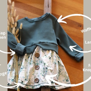 Girly Sweater Kleid / Tunika mit Fake-Knopfleiste Bild 2