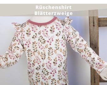 Rüschenshirt Blätterzweige | Langarmshirt