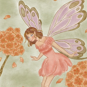 The Cherry Blossom Fairy Art Print - fairy art print - flower fairy art print - fairycore - fairycore art print - faecore - fairy wall art