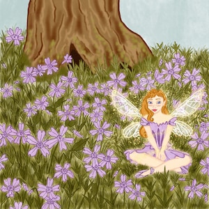 The Phlox Fairy Art Print - fairy art print - flower fairy art print - fairycore - fairycore art print - fairy wall art