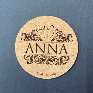 Personalized Laser Engraved Cork Coasters 4 image 2