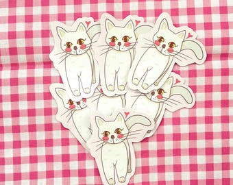 Soft Pink Cat Sticker