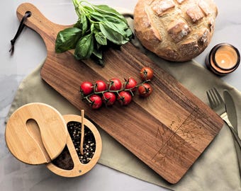 Personalised Acacia Wood Chopping Board | Name & Date | Couple Gifts | Grazing Board | Serving Board | Home Decor | Scandi Style | 45cm