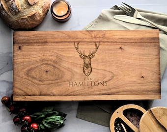 Personalised Acacia Wood Pedestal Serving Board | Name & Date Gift | Sharing Board | Grazing Board | Home Decor | 42cm | Cheese Board