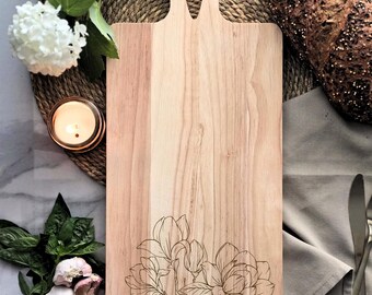 Personalised Pine Wood Chopping Board | Name & Date | Couple Gifts | Grazing Board | Serving Board | Home Decor | Kitchen Chic | 53cm