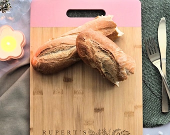 Personalised Bamboo Chopping Board | Name & Date Gift | Chopping Board | Gifts for Her | Gifts for Them | Scandi Design | 35cm | Home