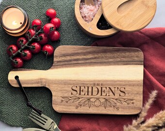 Personalised Natural Acacia Chopping Board | Custom Gift | Scandi | Gifts for Her | Gifts for Him | Gifts for Couples | 30cm | Snack Board