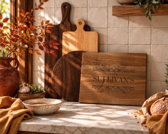 Personalised Acacia Chopping Board | Rectangle | Serving Board | Two Sizes Avaliable | Name & Date Gift | Couples Gift | Home Decor