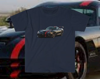 Unisex Softstyle T-Shirt -  Dodge Viper Printed T-Shirt - Bold Design for Sports Car Enthusiasts