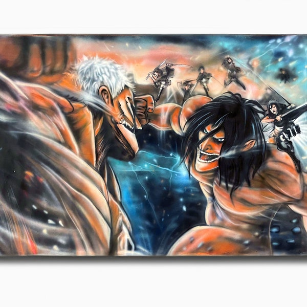 Custom Anime Airbrush Artwork on Canvas - Personalized Hand-Drawn Anime Portraits from Your Photos