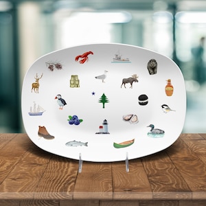 Maine - Inspired 10x14 Platter - Perfect Gift Entertainers, Hostess, Platter, Christmas, Housewarming - OPTIONAL STAND