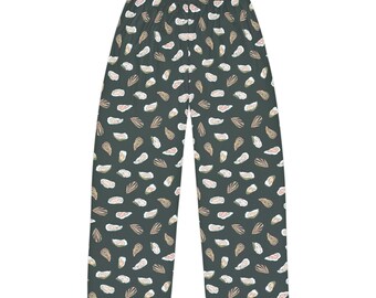Oyster Print Lounge Pants: Unisex Polyester Pajama Bottoms