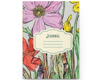 Diario floral de tapa dura: cuaderno de escritura inspirado en la naturaleza