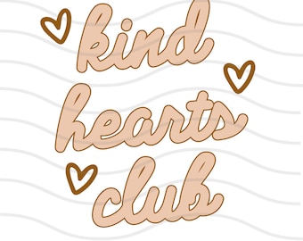 Kind Hearts Club PNG cyfrowy retro dziewczynka maluch sublimacja wzór