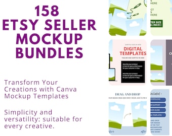 158 Etsy Seller Mockup Bundles Product Display Templates