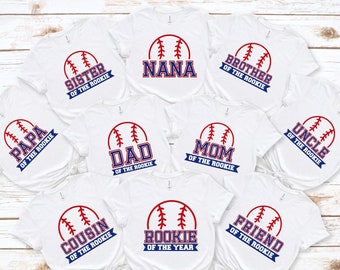 Personalized Baseball Birthday Gift Shirt, Matching Family Baseball Birthday Shirt, Custom Baseball Birthday Party Shirt, Rookie Of The Year