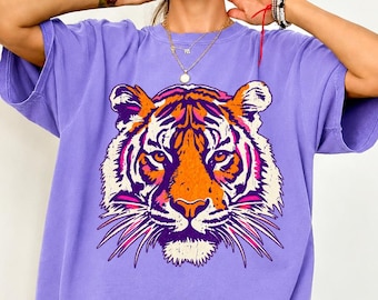 Comfort Colors® Tiger Shirt, Vintage Tiger Tee, School Spirit Shirt, Tiger Mom Shirt, Game Day Shirt, Team Shirt, Sports Mom Matching Shirt