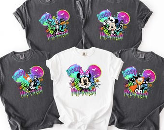 Comfort Colors® Mickey Matching Boo Halloween Shirt, Disney Family Halloween Shirts, Group Halloween Party Outfits, Cute Disney Fan Gifts
