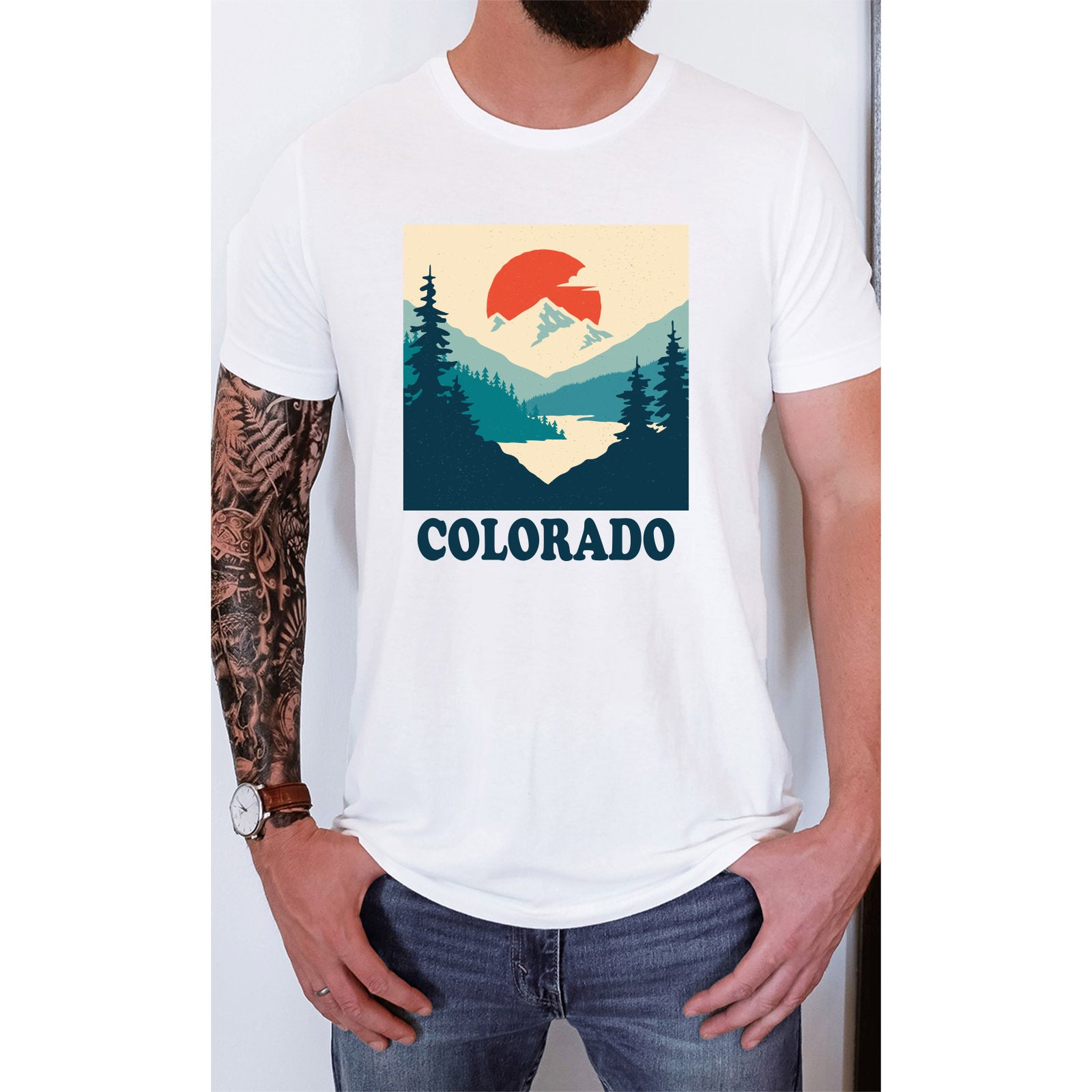 Vintage Inspired Colorado State Rocky Mountains Graphic Shirt Etsy