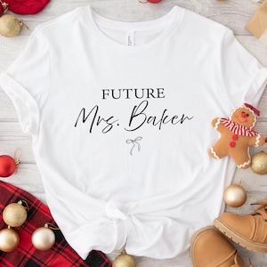 Custom Mrs Shirt, Mrs Last Name T-shirt, Bachelorette Party Shirt, Egagement Gift,Personalized Bride Gift, Future Wifey Gift Honeymoon Shirt