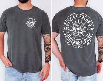 Comfort Colors® Spooky Island Shirt Halloween Skull Tee,Vintage Horror T-Shirt,Amusement Park Sweatshirt,Gothic Unisex Gift for Him Her