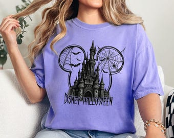 Comfort Colors® Disney Castle Gothic Shirt, Gothic Disney Shirt, Spooky Disney Castle Tee,Dark Disney Fan Gift, Trendy Gothic Vacation Shirt