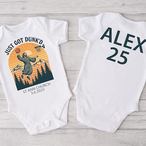 Just Got Dunked Funny Baptism Onesie®, Custom Baptism Baby Onesie®,Personalized Christening Outfit,Baptism Gift,Christian Baby Keepsake Gift