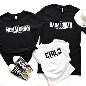 Dadalorian Momalorian Child Matching Family Shirts, Dadalorian Shirt, Nerdy Star Gift for Dad Mom and Kid, Cute Family Vacation Shirt