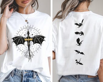 Dragon T-Shirt, Basgiath War College Fourth Wing Tee, Fantasy Book Shirt, Bookish Gift for Readers, Dragon Lover Graphic Tee,YA Book Fan Top