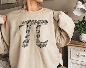 Pi Day Sweatshirt/Hoodie, Maths Pi Symbol Sweater, Vintage Pi Day Hoodie, Funny Math Teacher Sweatshirt,3.14 Pi Day Mathematics Teacher Gift