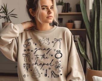 Going to the Chapel Sweatshirt,Going to the Chapel Bride Hoodie, Bride Sweater,Just Engaged Shirt,Coquette Bachelorette Shirt,Mrs Sweatshirt
