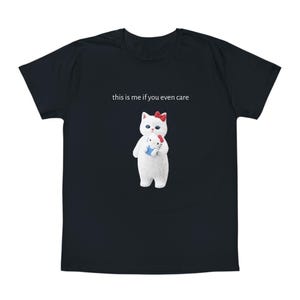 Mofusand x Hello Kitty Sanrio this is me if you even care Unisex T-Shirt image 2