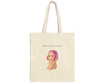 Sonny Angel Valentines Love Lop Ear Rabbit this is me if you even care Cotton Canvas Tote Bag