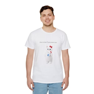 Mofusand x Hello Kitty Sanrio this is me if you even care Unisex T-Shirt image 6