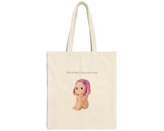 Sonny Angel Valentines Love Lop Ear Rabbit this is me if you even care Cotton Canvas Tote Bag